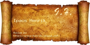 Ipacs Henrik névjegykártya