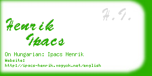 henrik ipacs business card